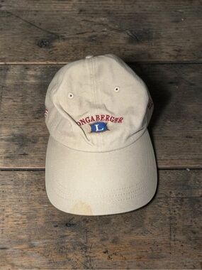 Longaberger Beige Baseball Cap with Red and Blue Logo
